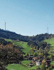 So könnten die Windparkanlagen oberhalb Krinau aussehen. (Bild:)