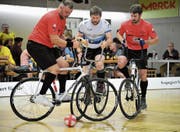 Altdorf I mit Roman Schneider (links) und Paul Looser unterliegt im Halbfinal gegen Höchst I mit 4:6. (Bild: Urs Hanhart (Altdorf, 28. April 2018))