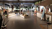 Indoor-Surfwelle in der Mall of Switzerland: Visualisierung des Shop-Bereichs. (Bild: PD)