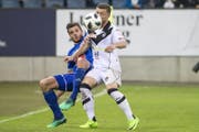 Pascal Schürpf (links) in Aktion. (Bild: Keystone/Alexandra Wey (5. Mai 2018, Luzern))