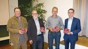 Abtretende CVP-Landräte (von links): Hans-Peter Zimmermann, Viktor Baumgartner, Sepp Barmettler und Stefan Hurschler. (Bild: PD)