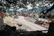Die Baustelle der Überbauung am Baumgärtli in Unterägeri. Ein Kinderhotel ist hier nicht mehr geplant. (Bild: Stefan Kaiser (Unterägeri, 9. Mai 2018))