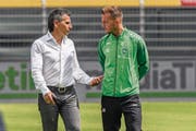 Die Ruhe vor dem Sturm in Lugano: Boro Kuzmanovic (links) mit Marco Aratore. (Bild: Andy Mueller/freshfocus (freshfocus))