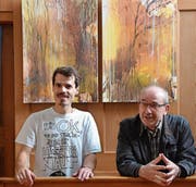 Adrian Gander (links) und Nabih Yammine stellen in der Kapuzinerkirche aus. (Bild: Monika Weber-Odermatt/PD)