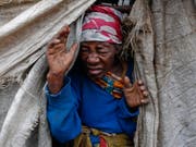 Eine Binnenvertriebene in einem Lager in der Demokratischen Republik Kongo. (Bild: Keystone/EPA/DAI KUROKAWA)