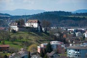 Blick auf Reiden mit dem Wahrzeichen, der Kommende. (Bild: Dominik Wunderli, 24.03.2015)