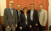 Die Kandidaten (von links): Kurt Balmer, Roger Wiederkehr, Ester Mönch-Imboden, Peter Hausherr und Markus Scheidegger. (Bild: PD)