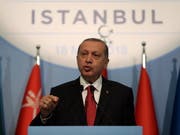 Warf Israel "Nazi-Methoden" vor: der türkische Präsident Recep Tayyip Erdogan am Gipfel der Organisation für Islamische Zusammenarbeit (OIC) in Istanbul. (Bild: KEYSTONE/EPA/ERDEM SAHIN)