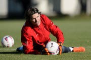 Marwin Hitz in einem Training der Fussball-Nati. (Keystone)