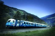 Visualisierung der Designstudie des weltweit ersten Schmalspur-Wasserstoffzuges, den Stadler für die Zillertalbahn fertigen wird. Bild: PD