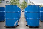 Kunstwerk von Roman Signer bei der EMPA, am Mittwoch, 16. Mai 2018, in St. Gallen. (TAGBLATT/Benjamin Manser)