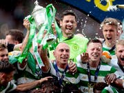 Im Freudentaumel: Celtic Glasgow gewann den schottischen Cup zum 38. Mal (Bild: KEYSTONE/AP PA/GRAHAM STUART)