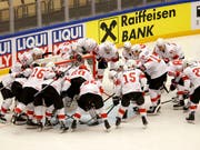 Die Schweizer Mannschaft - im Bild vor dem Viertelfinal gegen Finnland (Bild: KEYSTONE/SALVATORE DI NOLFI)