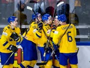 Die Schweden bejubeln einen ihrer Treffer gegen die USA (Bild: KEYSTONE/EPA SCANPIX DENMARK/LISELOTTE SABROE)
