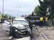 Keine Chance: Die Beifahrerin des Unfallverursachers starb noch auf der Unfallstelle. (Bild: Kapo TG)