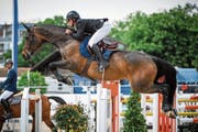Der Steinhauser Bronislav Chudyba mit Zapria in der Hauptprüfung auf dem Weg zu Rang zwei. (Bild: Katja Stuppia (Zug, 21. Mai 2018))