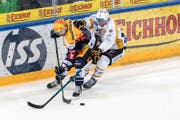Bandenwerbung von Eichhof im Stadion des EVZ. Bild: PD