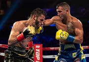 Ein flinker Kämpfer: Vasiliy Lomachenko (rechts) gegen Jorge Linares im WM-Kampf. (Bild: Al Bello/Getty Images)
