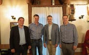 Die Kandidaten (v. l.): Peter Rust, Matthias Hürlimann, Stefan Hermann, Pascal Aeschlimann. (Bild: Raphael Biermayr (Walchwil, 22. Mai 2018))
