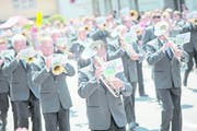 Auch die MG Hohenrain wird bald durch Eschenbach marschieren. Bild: Pius Amrein (Schüpfheim, 28. Mai 2017)
