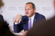 Jürg Stahl, Präsident von Swiss Olympic. (Cyril Zingaro/Keystone, Sion, 7. Mai 2018 )