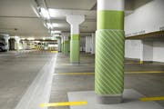 Schutzmatten von «Happy Parking» im Parkhaus Oberer Graben in St.Gallen. Bild: ULM