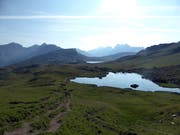 Blick vom Abgschütz auf die Frutt mit dem Melchsee (Bildmitte hinten). (Bild Markus von Rotz, 13. August 2015)