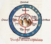 Ins Zentrum seiner Welt stellt der Einsiedler Mönch Albrecht von Bonstetten 1479 die Rigi. (Bild: Bild aus: Kurt Messmer, Die Kunst des Möglichen)