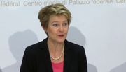 Bundesrätin Sommaruga an der medienkonferenz vom Donnerstag. Quelle: Screenshot Youtube