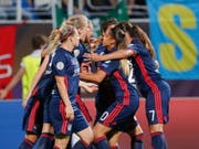 Lyon jubelt über den dritten Titel in der Champions League in Folge (Bild: KEYSTONE/EPA/SERGEY DOLZHENKO)