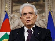 Italiens Staatspräsident Sergio Mattarella spricht in Rom vor den Medien. (Bild: KEYSTONE/AP ANSA/FABIO FRUSTACI)