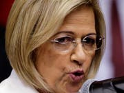 Erste Präsidentin von Paraguay: Alicia Pucheta de Correa im Parlament in Asunción (Aufnahmen vom 9. Mai 2018). (Bild: KEYSTONE/AP/JORGE SAENZ)