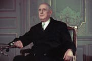 Charles de Gaulle während eines Fernsehinterviews im Juni 1968. (Bild: Jean-Jacques Levy/AP)