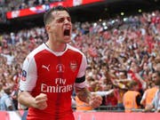 Granit Xhaka und Arsenal können nur mit dem Titelgewinn in der Europa League die Saison retten (Bild: KEYSTONE/EPA/ANDY RAIN)
