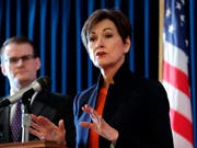 Iowas republikanische Gouverneurin Kim Reynolds muss entscheiden, ob ihr Bundesstaat künftig das strengste Abtreibungsgesetz der USA haben wird. (Bild: KEYSTONE/AP/CHARLIE NEIBERGALL)