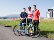 Die drei Schweizer Hoffnungsträger an der Tour de Suisse: Mathias Frank, Silvan Dillier und Stefan Kueng (von links) (Bild: KEYSTONE/URS FLUEELER)