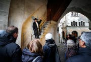 Seit Ende April gibt es die Stadtführung beim Zytturm mit dem Zytturmwächter. (Bild: Stefan Kaiser (Zug, 3. März 2018))