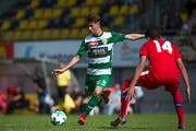 Enis Ramadani (Mitte) verlässt den SC Kriens. (Bild: Dominik Wunderli (Emmenbrücke, 12. Mai 2018))