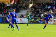 Seine gefürchteten Abschlüsse wird Michael Giger nächste Saison im Dress des FC Gams zum besten geben. (Bild: Robert Kucera)