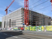 Die Bauwirtschaft konsolidierte sich im ersten Quartal: Neubau des Kunsthauses in Zürich. (Bild: KEYSTONE/WALTER BIERI)