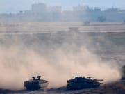 Die israelische Armee hat am Dienstag Dutzende von palästinensischen Zielen als Vergeltung für Raketenfeuer angegriffen. (Bild: KEYSTONE/AP/ARIEL SCHALIT)
