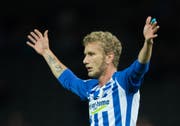 Fabian Lustenberger im Einsatz für den Hertha BSC. (Bild: Soeren Stache/DPA/Keystone (Berlin, 20. September 2017))