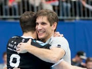 Pfadi Winterthur und Trainer Christian Brüngger entthronten den Titelverteidiger Wacker Thun (Bild: KEYSTONE/CHRISTIAN MERZ)