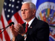 US-Vizepräsident Mike Pence bei seiner Rede an der Versammlung der Organisation Amerikanischer Staaten am Montag in Washington. (Bild: KEYSTONE/AP/JACQUELYN MARTIN)