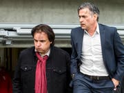 Durchatmen bei Sion-Präsident Christian Constantin und Coach Maurizio Jacobacci (Bild: KEYSTONE/ALEXANDRA WEY)