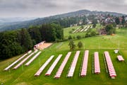 Auch nächste Woche wird es Gewitterwolken über dem Kinderfestgelände geben. (©Benjamin Manser / TAGBLATT)