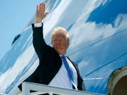 US-Präsident Donald Trump vor dem Abflug vom G7-Gipfel in Kanada. (Bild: KEYSTONE/AP/EVAN VUCCI)
