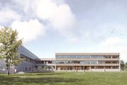 Mit dem Ja zum Baukredit ebnet die Stimmbürgerschaft den Weg zum Neubau eines Primarschulhauses in Schwarzenbach. (Visualisierung: PD)