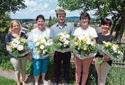 Die neue Kirchenvorsteherschaft von Katholisch Bettwiesen: Jasmin Aman, Regula Lemmenmeier, Lukas Stillhart (Präsident), Rita Hollenstein und Karin Gerber. (Bild: Christoph Heer)
