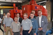Von links: Martin Schwab, Rolf Infanger, Werner Jauch, Walo Andrew, Isidor Baumann, Urs Meyer und Landammann Roger Nager. (Bild: Georg Epp (Gurtnellen, 9. Juni 2018))